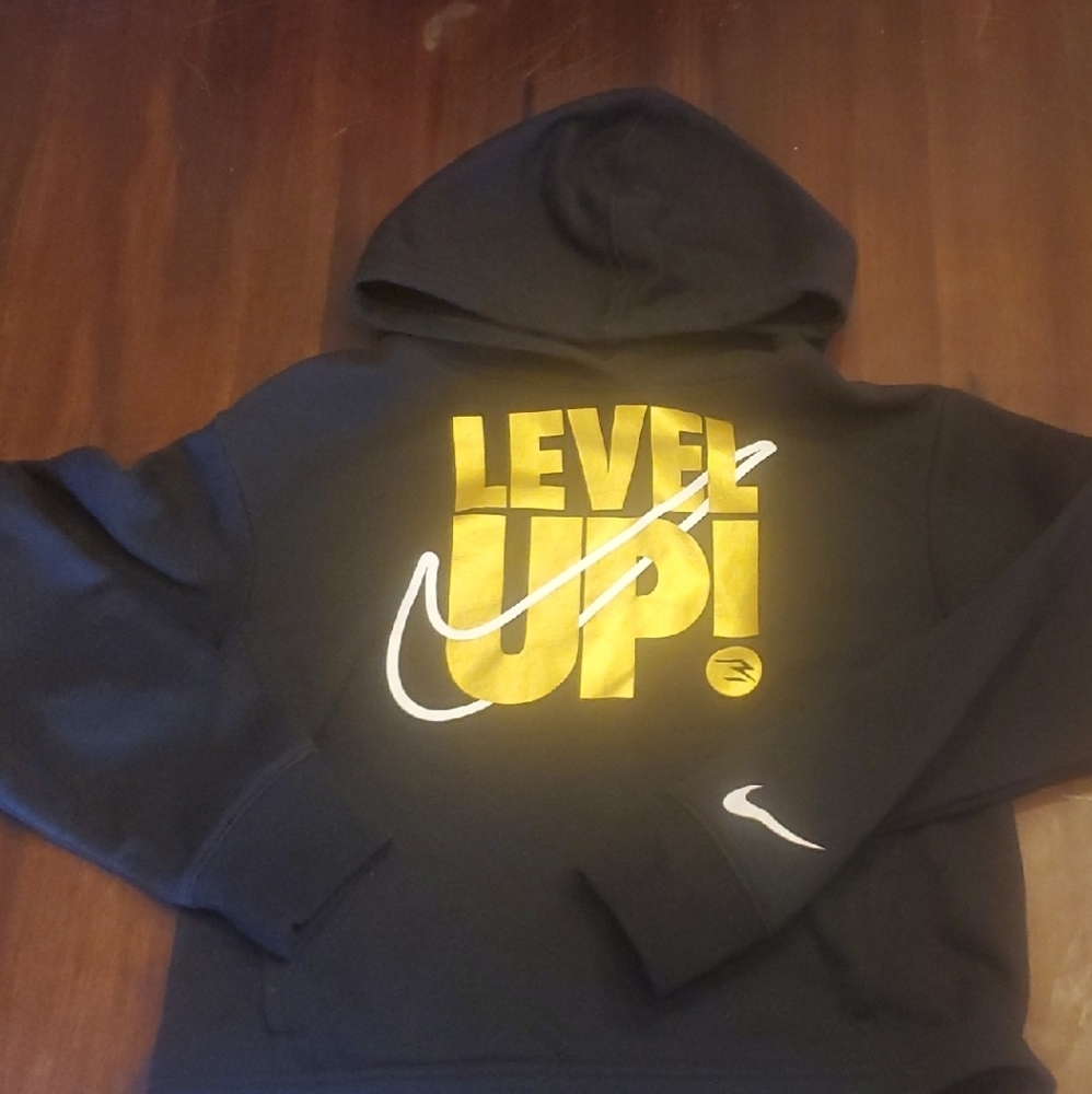 Nike Black Hoodie with Yellow Graphic